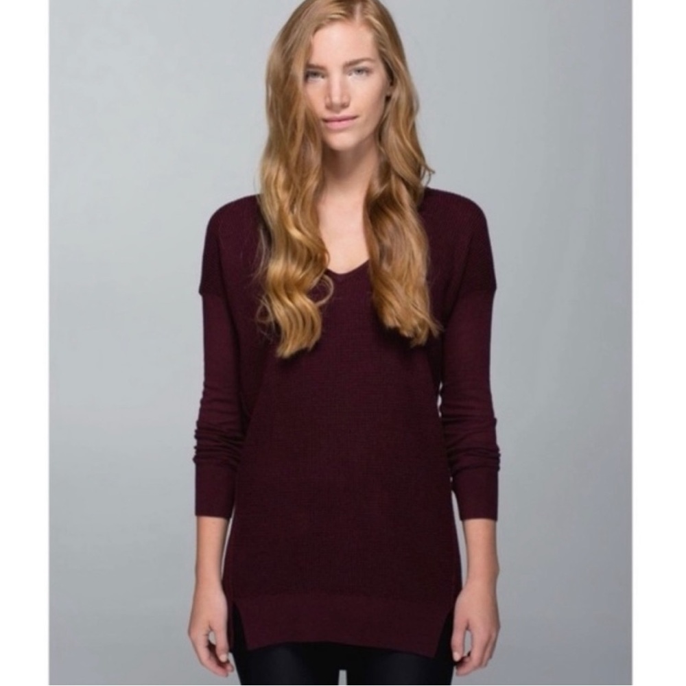 Lululemon The Sweater Life Waffle Knit V-Neck, size 4 - Picture 1 of 8
